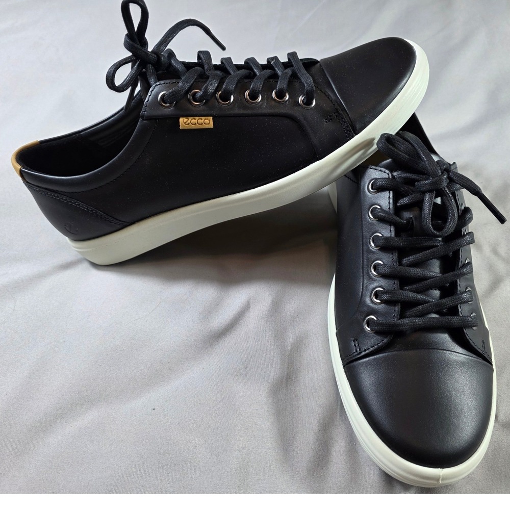 ECCO Soft 7 Sneaker Women EU 41 / US 10-10.5 Black Leather Casual Minimalist NEW